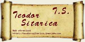 Teodor Sitarica vizit kartica
